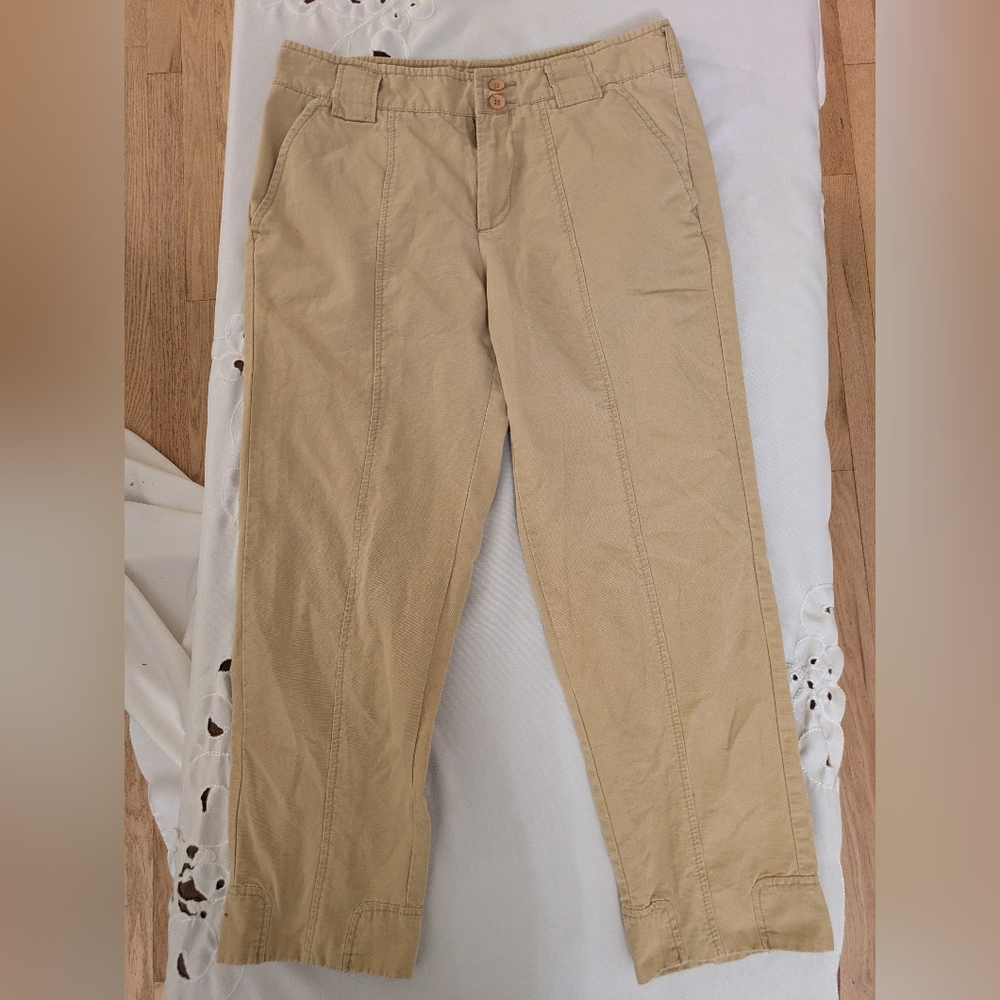 Stefanel - Women's Khaki Cropped Pants - Size 10
